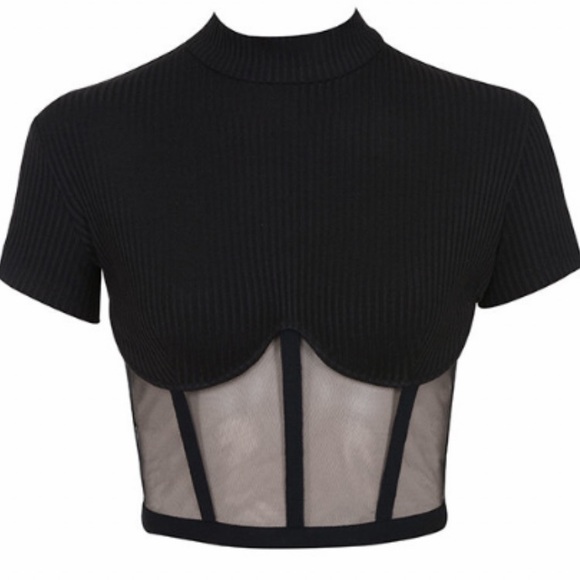 Mistress Rocks bustier mesh panel top so SEXY NWT - Picture 9 of 17